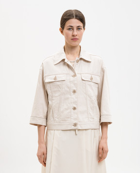 Peserico Beige denim jacket with linen S21559L1207934
