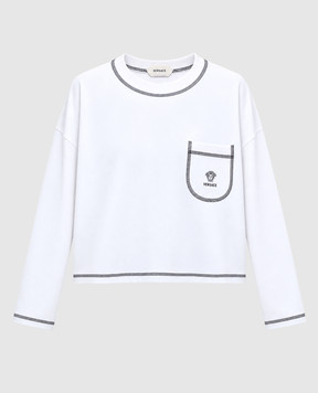 Versace White longsleeve with logo embroidery 10270341A19286