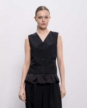 Juun.j Black vest with wool JW6211W045
