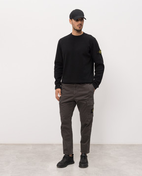 Stone Island Grey cargo pants with logo patch L1S153100051S0004