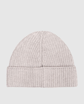 C.P. Company Gray wool beanie hat with patch MAC137A005509A