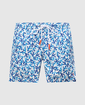 ISAIA Blue printed swim shorts COSI19BW257