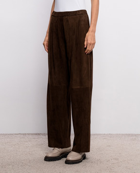 Simonetta Ravizza Brown suede Massi pants F06PS71S1