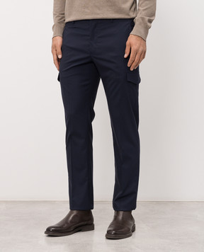 Stefano Ricci Blue wool cargo pants M1T6100580W501