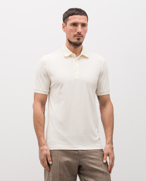 Brett Johnson Beige silk polo SS26J9JA110IVO