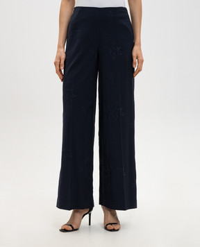 Twinset Blue pants with embroidery 261TE2023