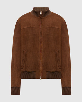 Enrico Mandelli Brown suede jacket 4T105A7405