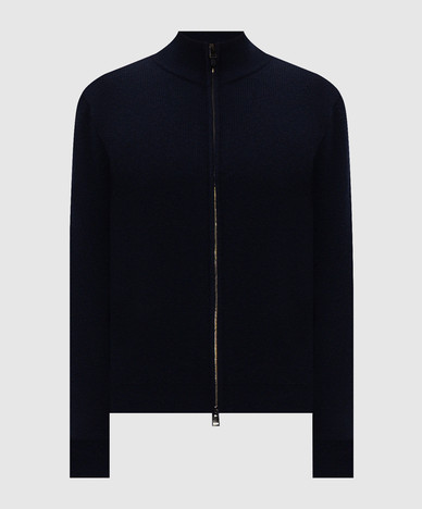 Blauer Kaschmir-Cardigan
