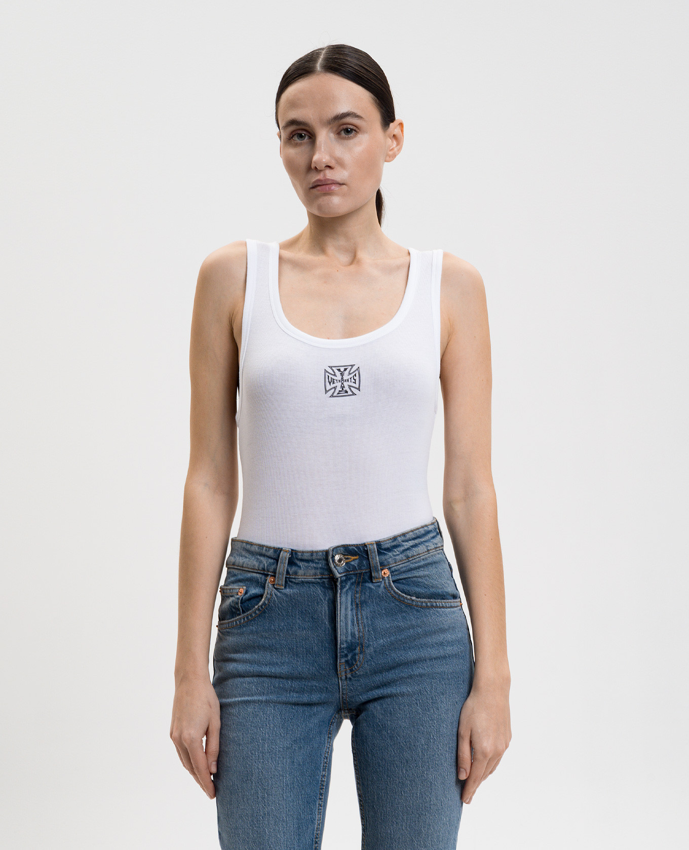 

White bodysuit with logo Vetements