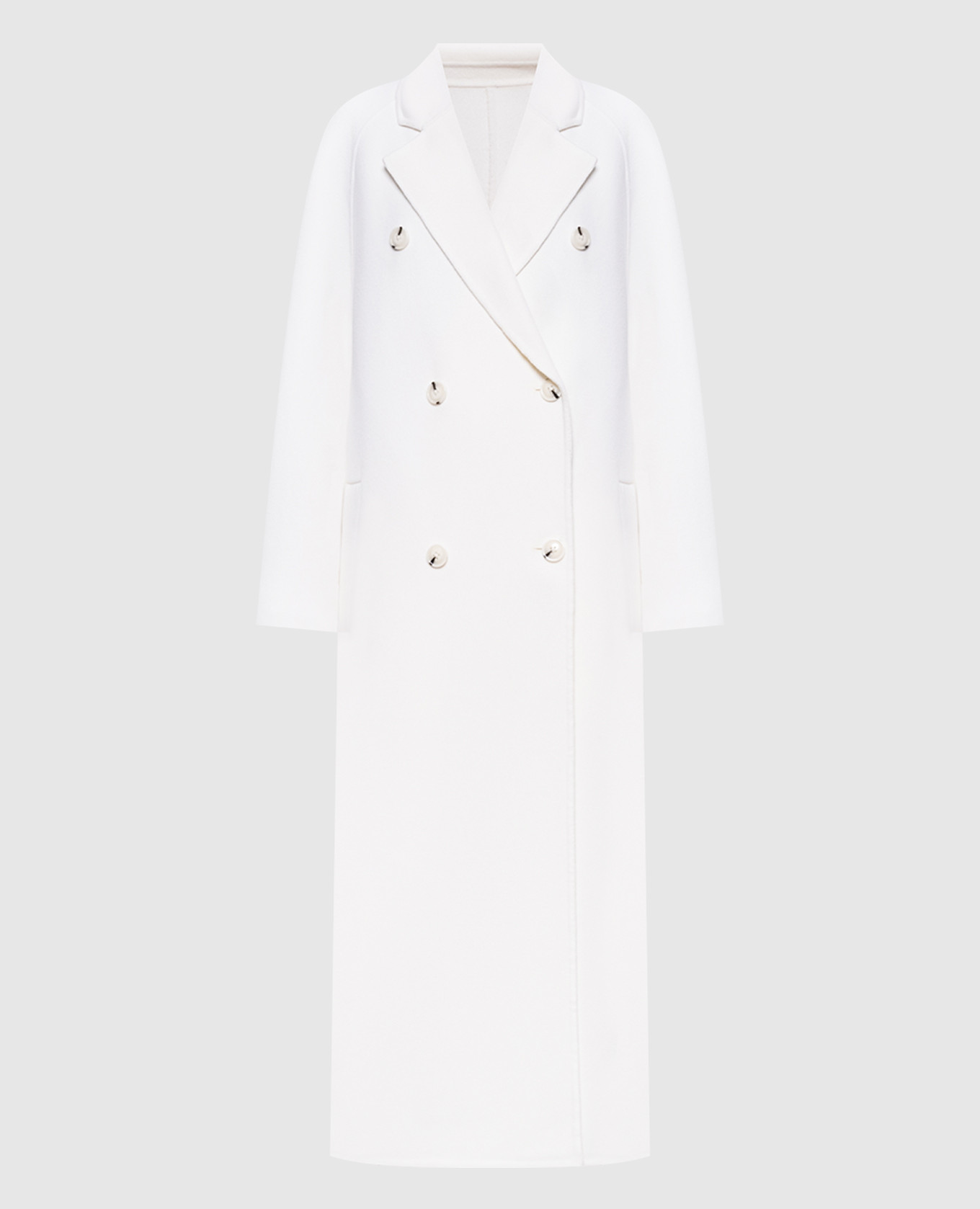 IRVIN double-breasted coat in ivory wool and cashmere