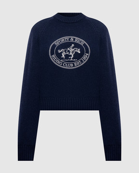 Sporty & Rich Joconde Riding Club blue wool sweater WS11785000BL106