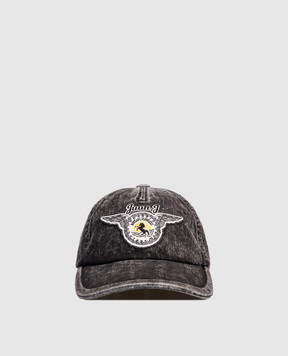 Juun.j Gray Metamorphosis cap with applique JC628BP035