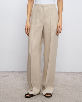 Agnona Beige linen pants T71107YU3034