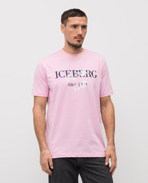 Iceberg Pink T-shirt with embroidered logo F0106325