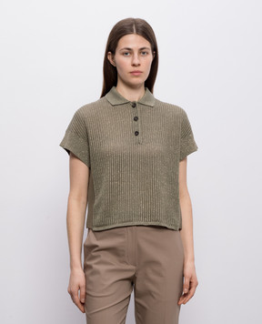 Brunello Cucinelli Green polo with lurex MST258305