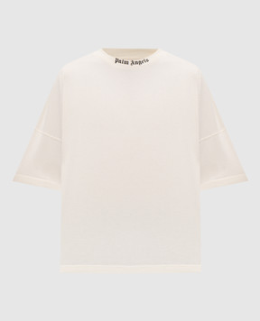 Palm Angels Ivory T-shirt with logo print PAMAA005JR002