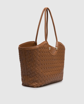 Twinset Brown woven bag with logo 261TB7300