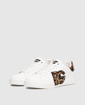 Dolce&Gabbana White leather Portofino sneakers CK2395A0225