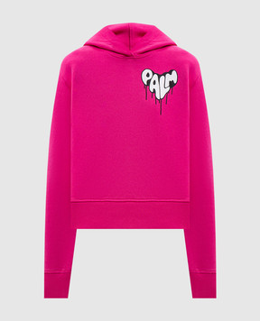 Palm Angels Pink hoodie with logo print PWBB022G20FLE004
