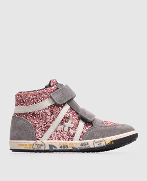 Premiata Children's combination high-tops with glitter 24K25101826