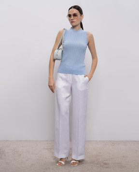 Peserico Blue ribbed top A98211F1809310