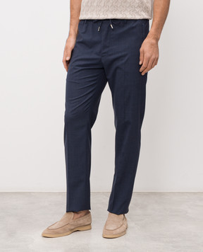 Bertolo Cashmere New Elton blue wool trousers 3332751