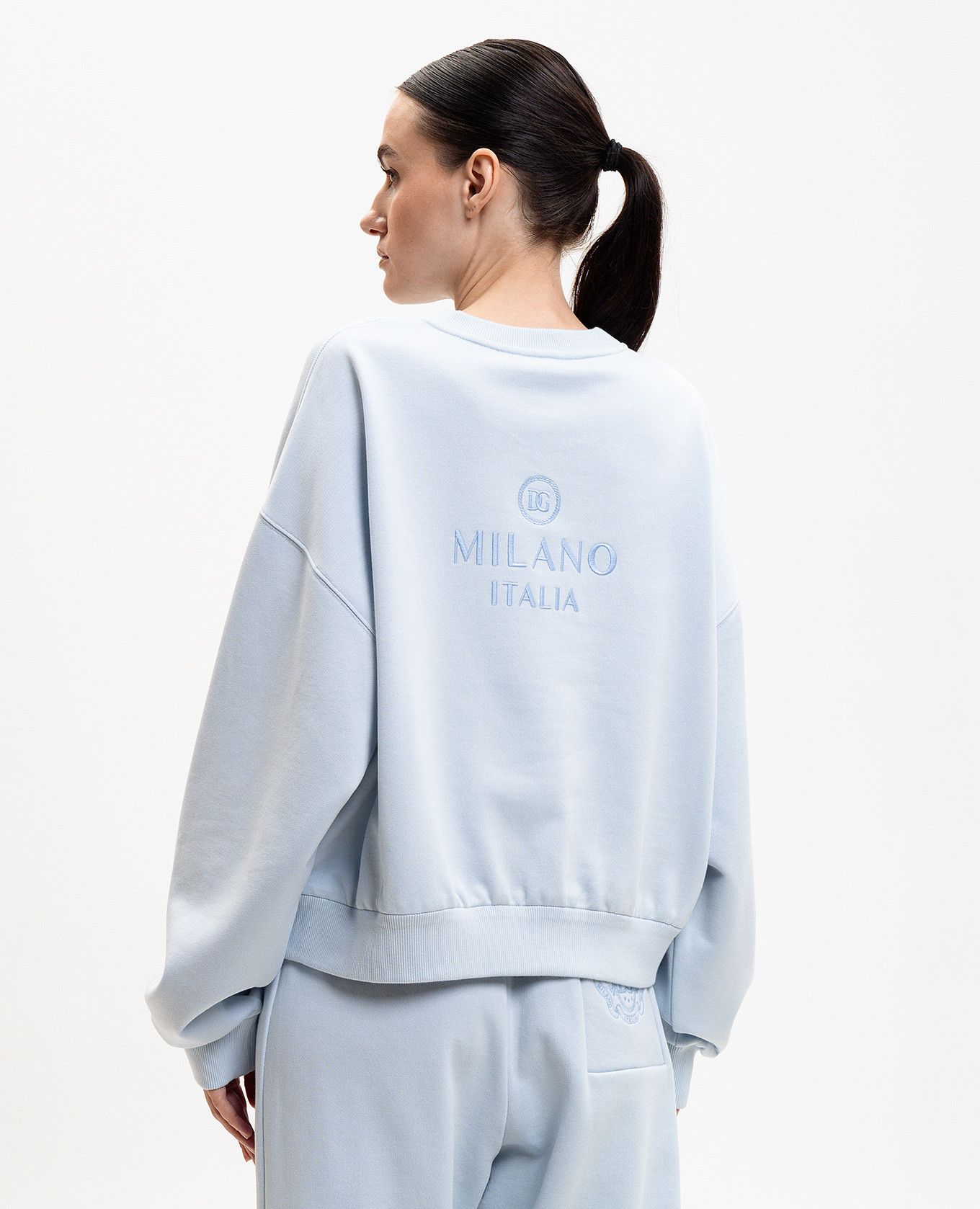 

Blue sweatshirt with embroidery Dolce&Gabbana, Light blue