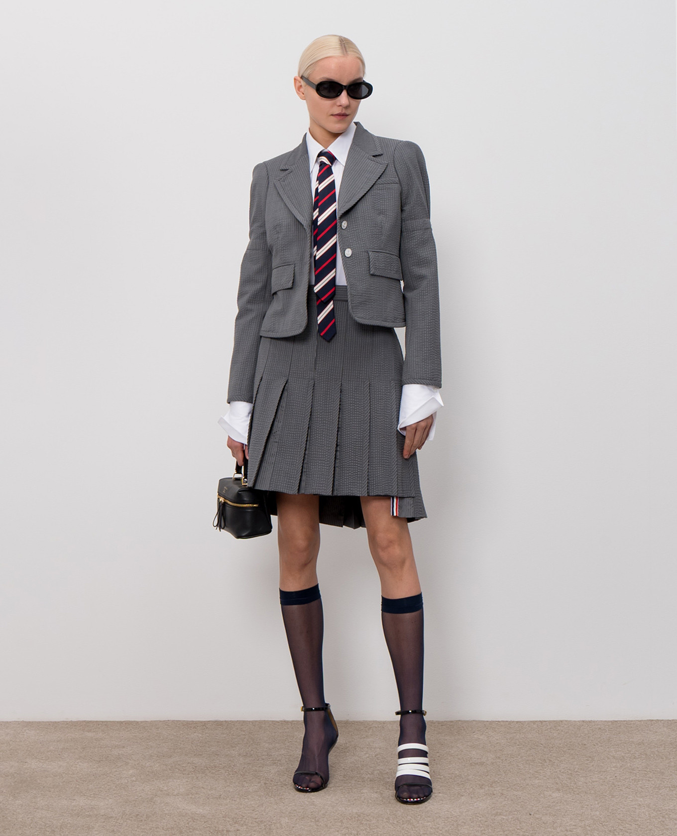 White shirt with logo patch Thom Browne 2