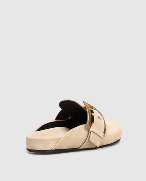 Balmain Beige suede mules PB GN1UR208LCTA