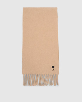 Ami Paris Beige wool scarf USF677AW0047w