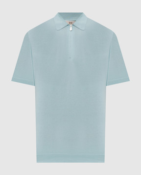 Enrico Mandelli Green silk polo shirt 3K065A5674