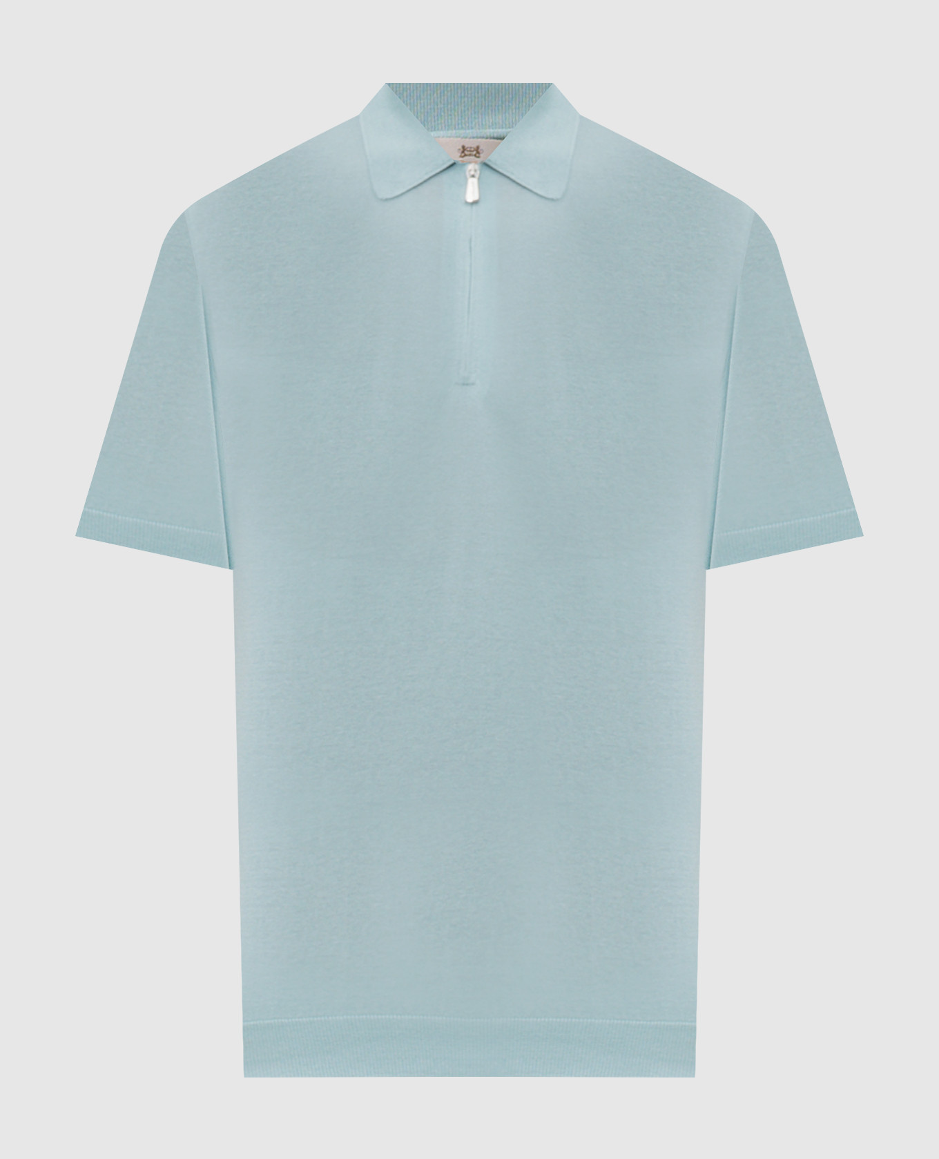 Green silk polo shirt