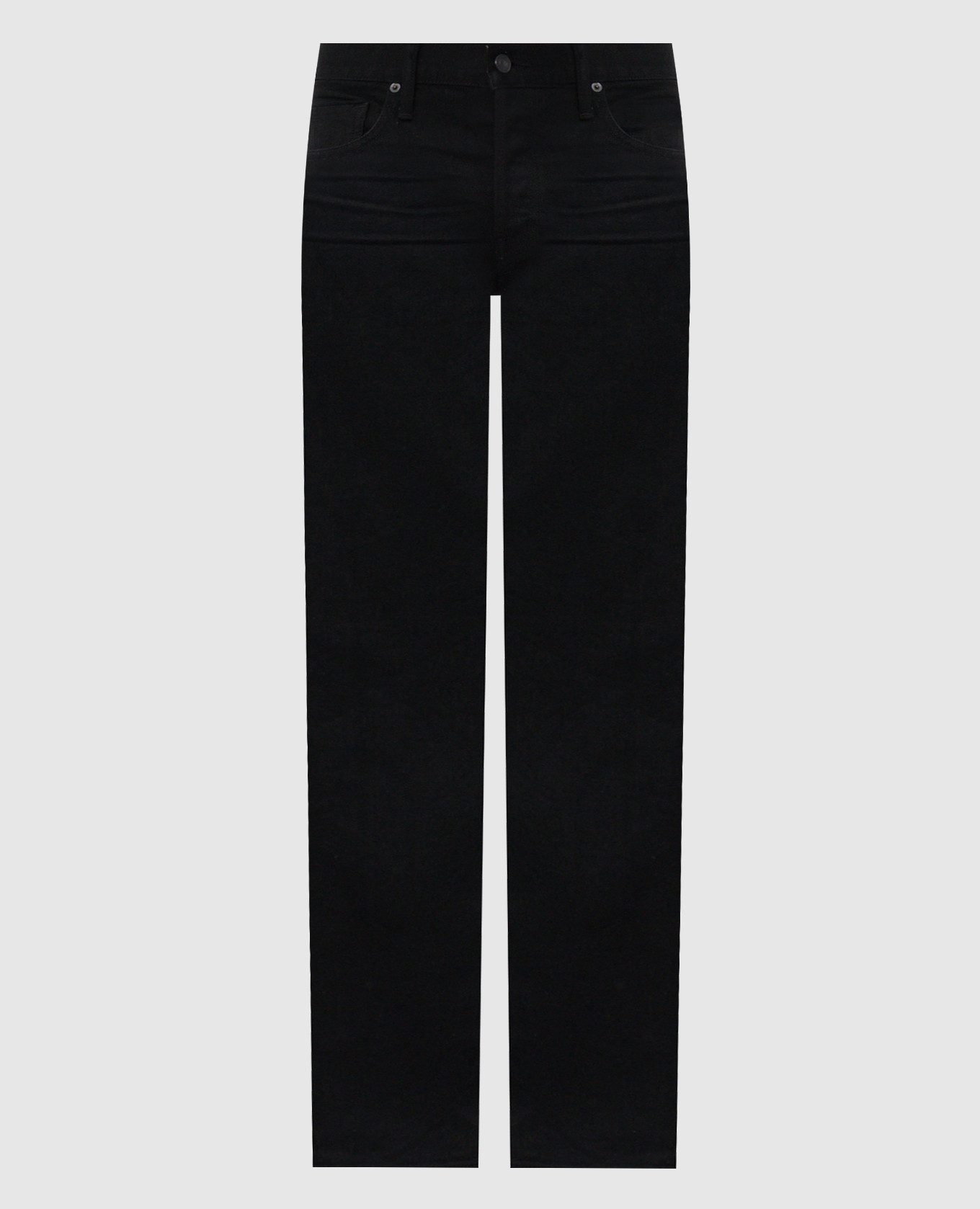 Black jeans with logo patch