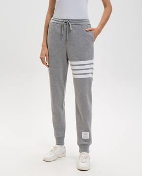 Thom Browne Grey joggers with branded stripes FJQ001A00535