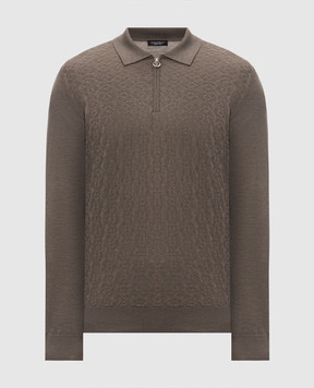Stefano Ricci Brown cashmere and silk polo shirt K808110P30F26375