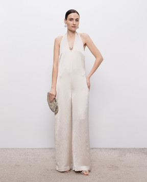Peserico Beige jumpsuit with an open back E0234101507