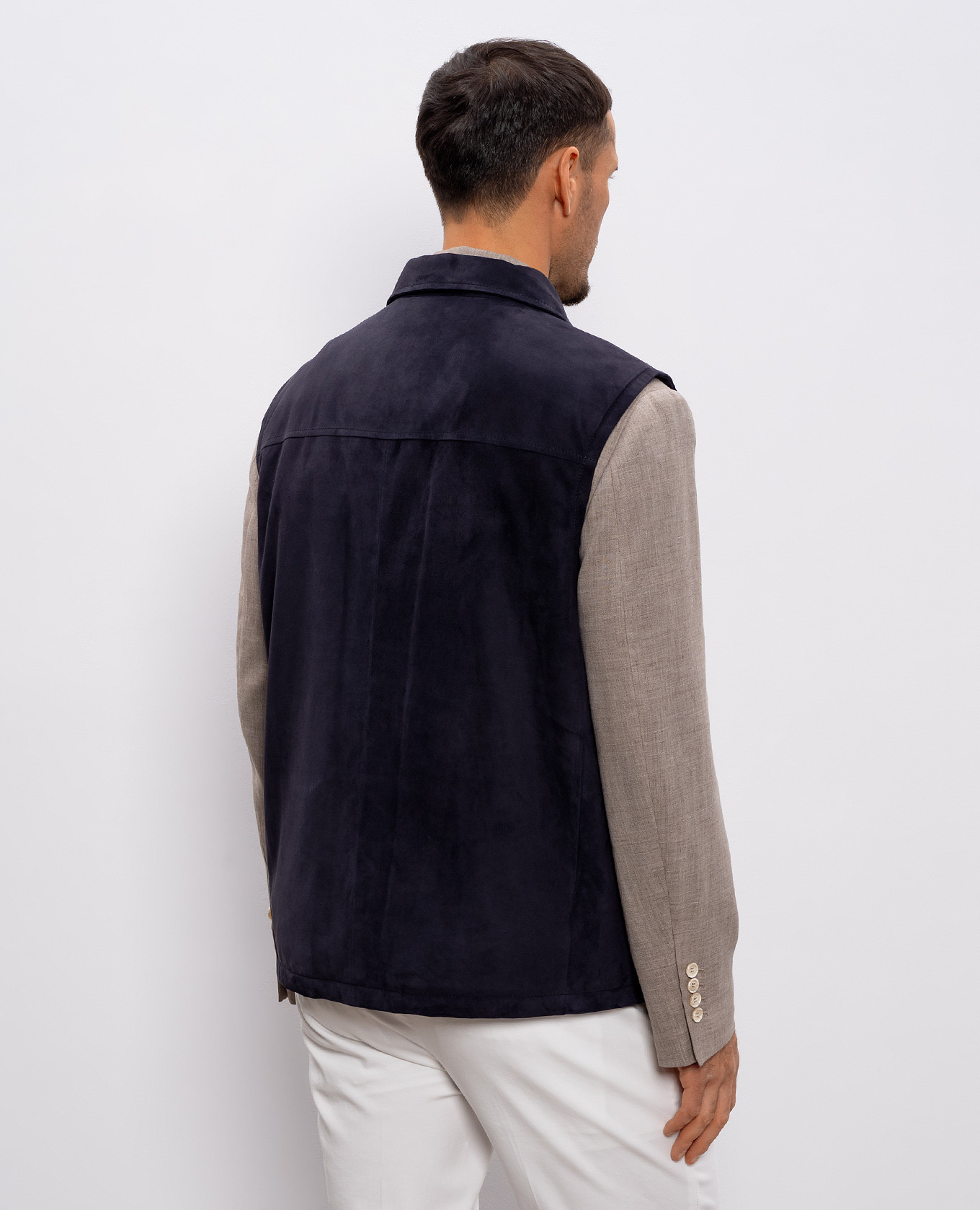 Blue suede vest Brunello Cucinelli 4