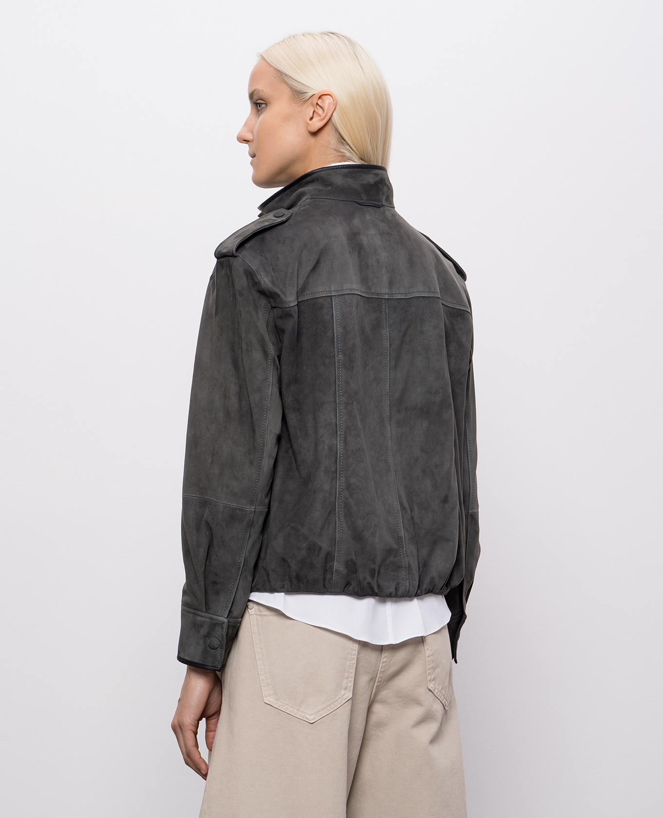

Gray suede jacket Babe Pay Pls, Grey