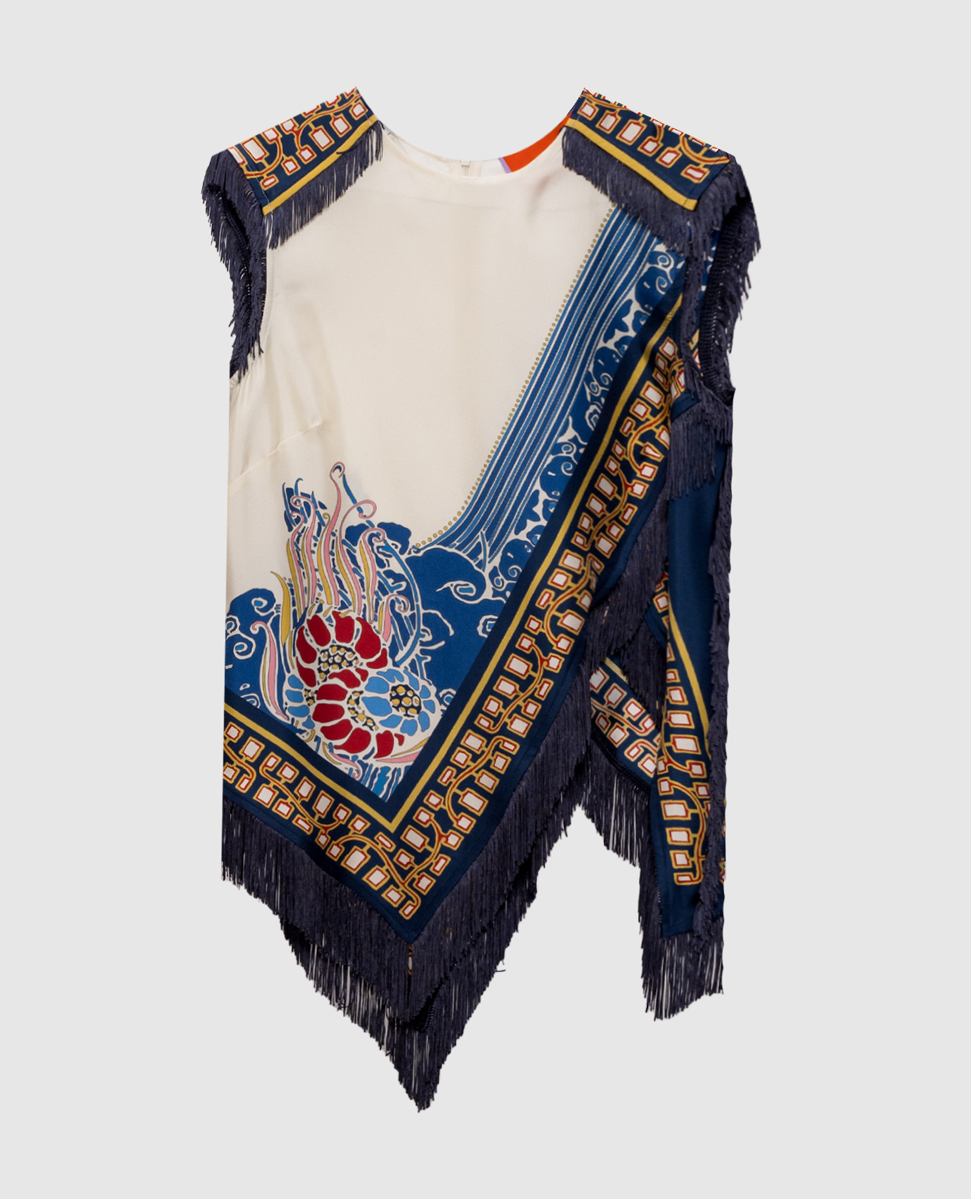 

Beige printed silk top La DoubleJ