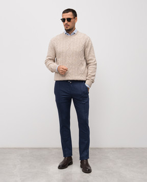 Florentino Beige wool sweater with a pattern 225415520600