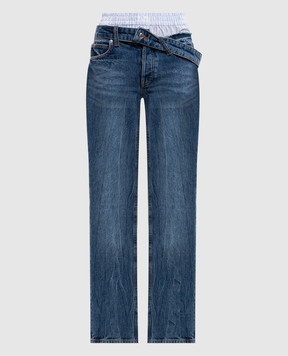 Alexander Wang Blue boxer jeans with logo patch 4DC3264123
