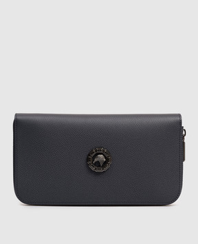 Stefano Ricci Blue leather clutch with textured emblem PP312GUMR
