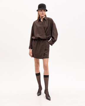 Brunello Cucinelli Brown dress with wool MP542AB1A1