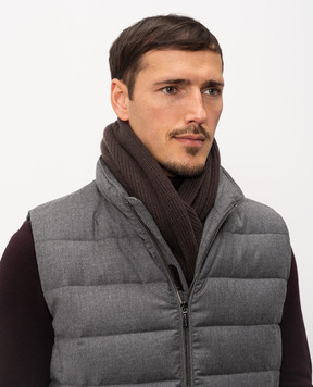 MooRER Brown INFINITY cashmere snood INFINITYX12