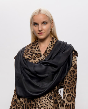 Dolce&Gabbana Black scarf with patterned silk FS209AGDD1E