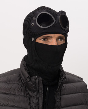 C.P. Company Black wool balaclava with glasses MAC740A005509A