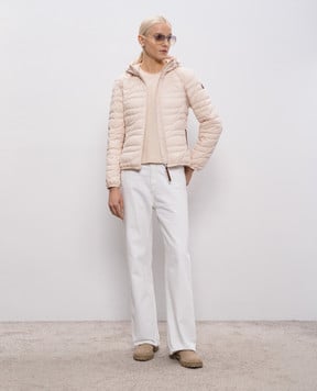 Moncler Beige T-shirt with logo print L10938C0000189AUG