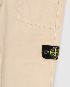 Stone Island Children's beige pants with logo K2S163100002S01041012