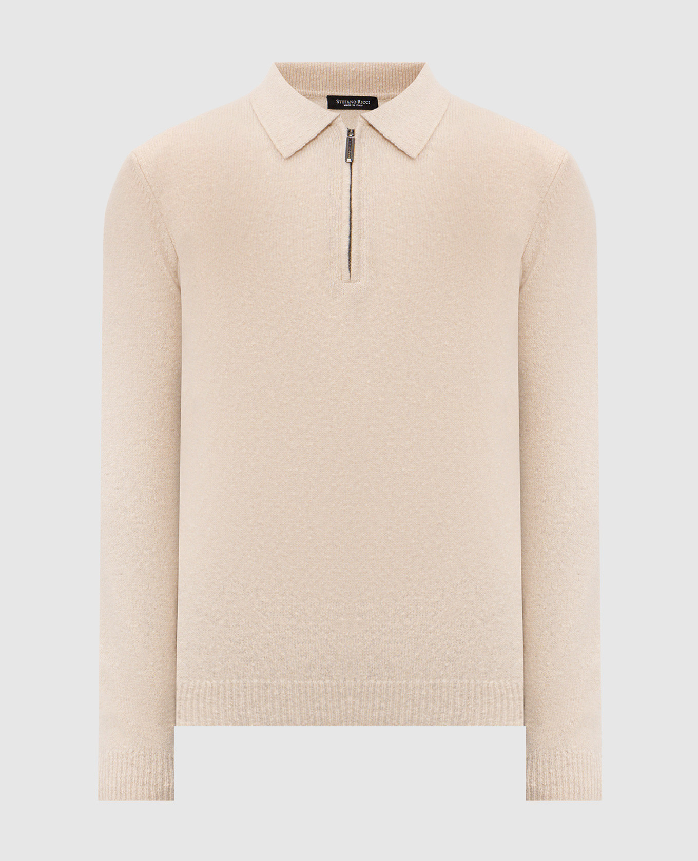Beige wool and cashmere jumper with polo collar Stefano Ricci