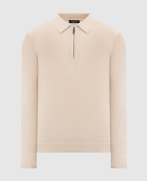 Stefano Ricci Beige wool and cashmere jumper with polo collar K808104P30F26370
